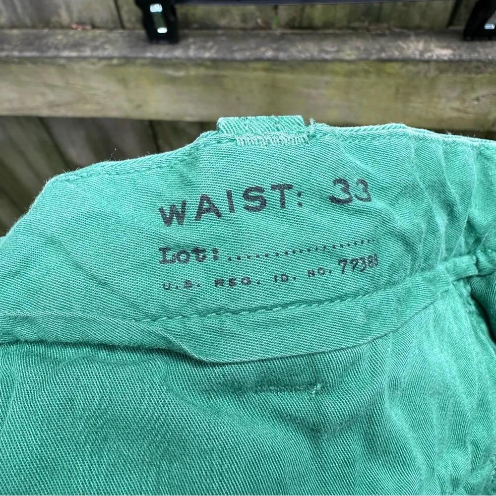 J. Crew Men’s Stanton Chino Shorts Flat‎ Front Classic Fit Green Waist Size 33